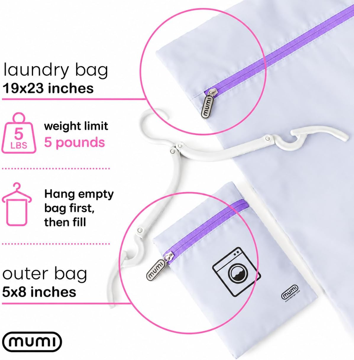 Travel Laundry Bag – Moisture & Smell-Proof Clothes Bag with Folding Hanger & Outer Pouch | Large Laundry Storage Bag for Suitcase, Gym & Packing | Dirty Clothes Organizer (Black)