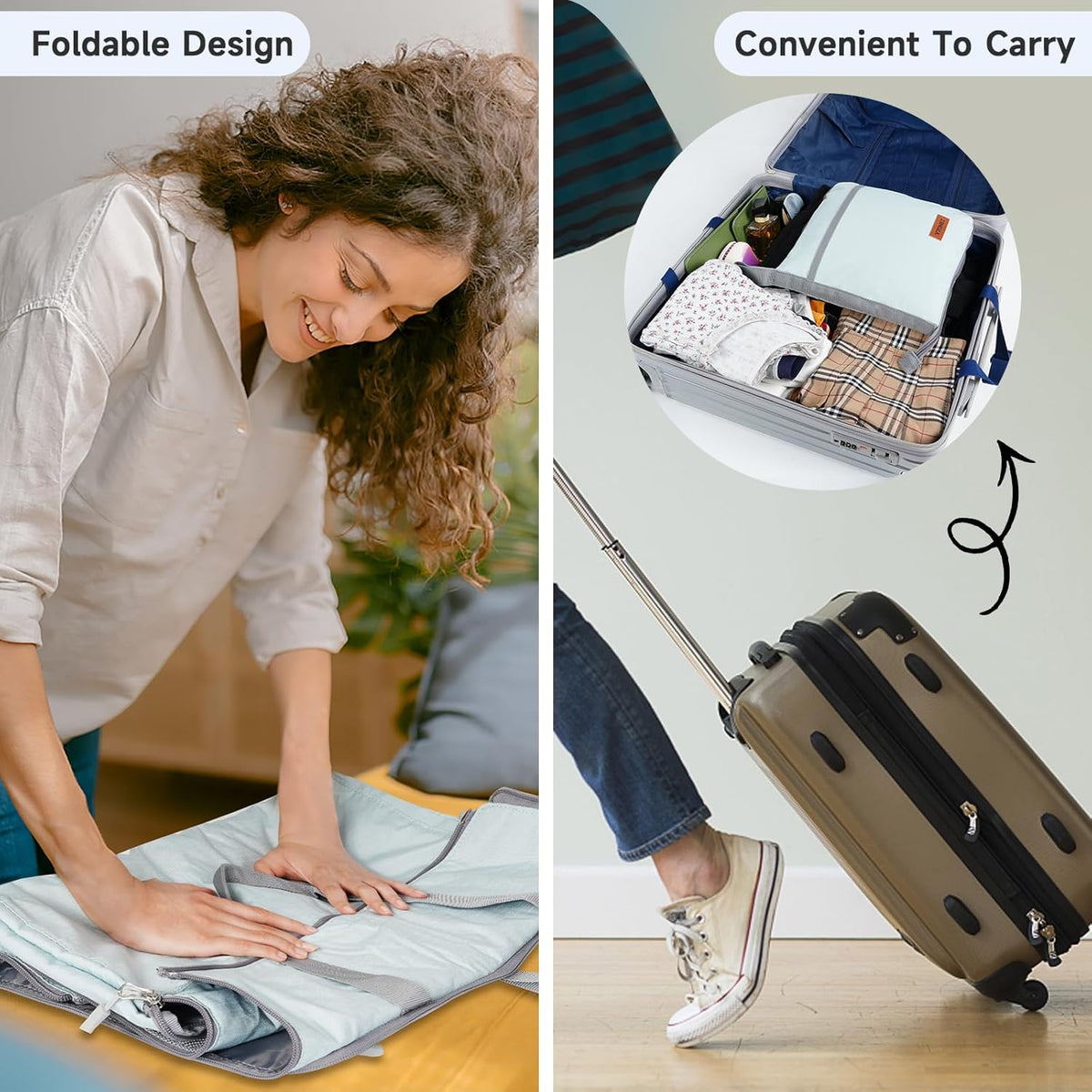  Foldable Garment Duffle Bags for Travel, Carry On Convertible Duffel Bag with Shoe Compartment & Water Resistant Fabric, 2-in-1 Hanging Suit Organizer, Mint Green