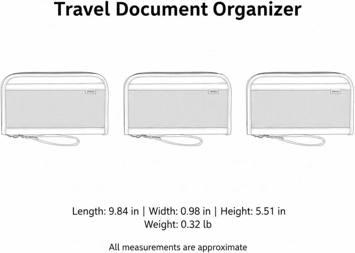 Travel Document Organizer, Polyester Passport Wallet for Passports and Tickets, Compact Folder (1 PC)
