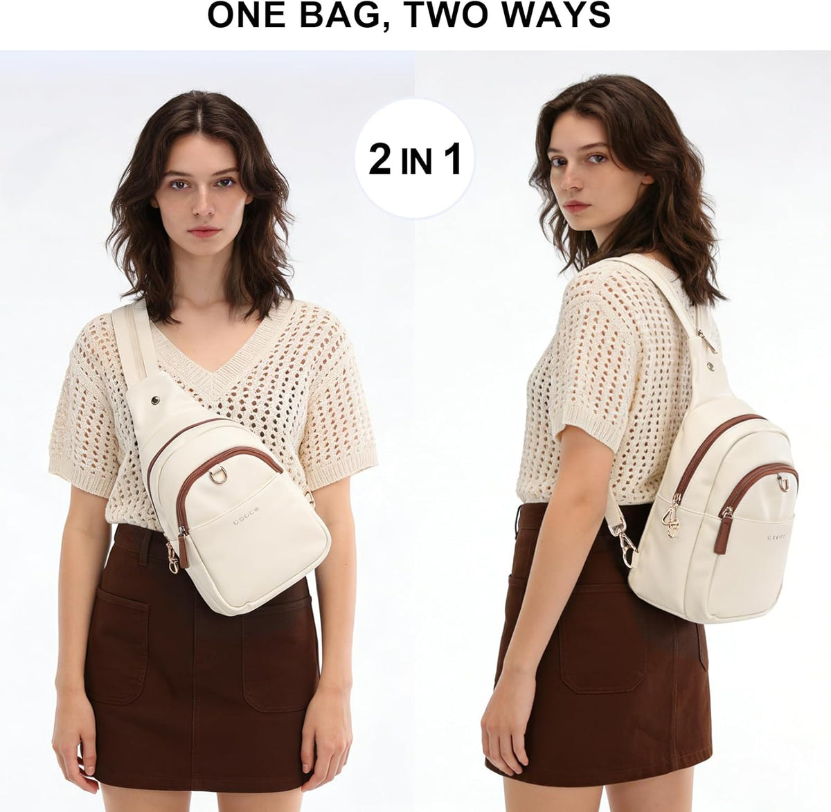 Crossbody Bags for Women Sling Bag Anti Theft PU Leather Travel Chest Purse Small Adjustable Strap Fits Large Phone