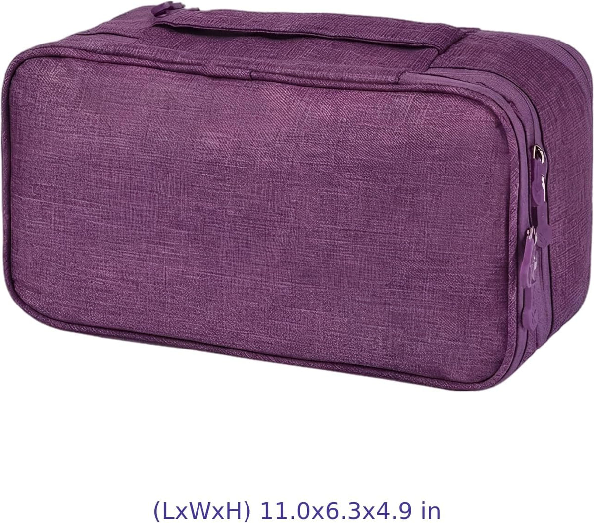 Travel Underwear Storage Bag, Purple Bra Organizer for Lingerie and Socks, 3-Layer Cosmetic Pouch, Portable Case with Multiple Compartments for Toiletry, Home, Gym, Vacation