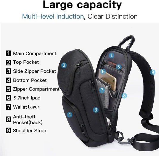 Sling Bag for Men,Shoulder bags Crossbody Sling Backpack for Men and Women