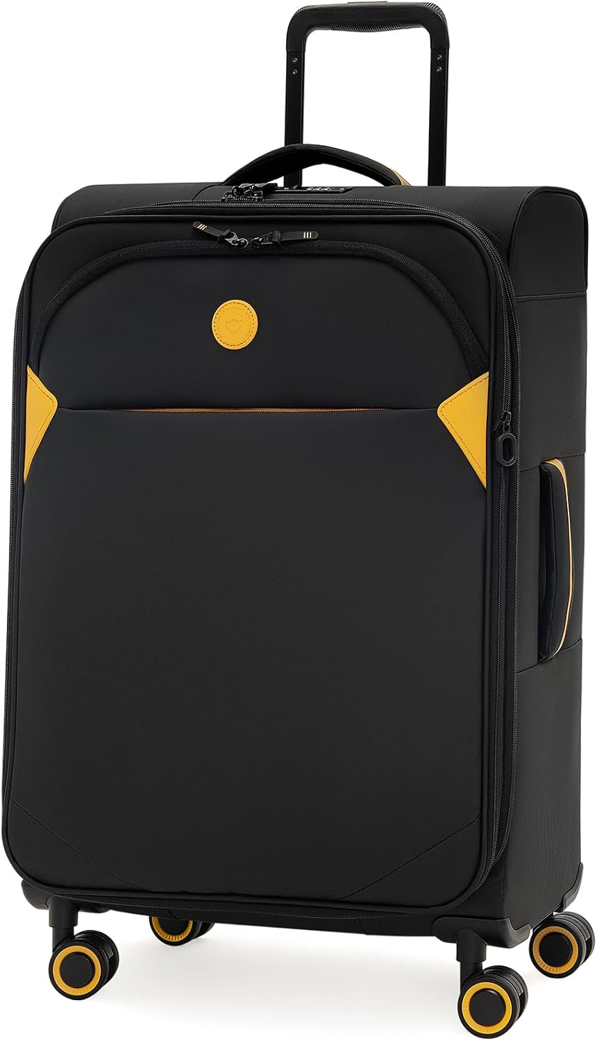 Cambridge Lightweight Carry On Luggage,Softside Expandable Suitcase with Spinner Wheel (20-Inch, Misted Yellow)