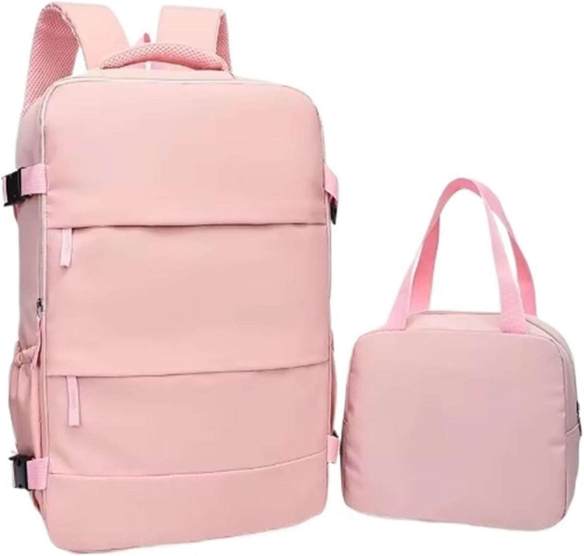 Travel backpack with toiletry bag | Open carry-on suitcase 180°(Beige)