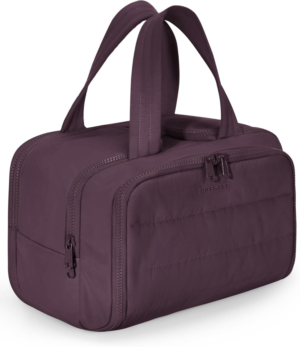 Travel Toiletry Bag, Lightweight Large Wide-open Travel Bag for Women, Puffy Cosmetic Makeup Bag Organizer with Handle for Accessories,Essentials, Toiletries, Black