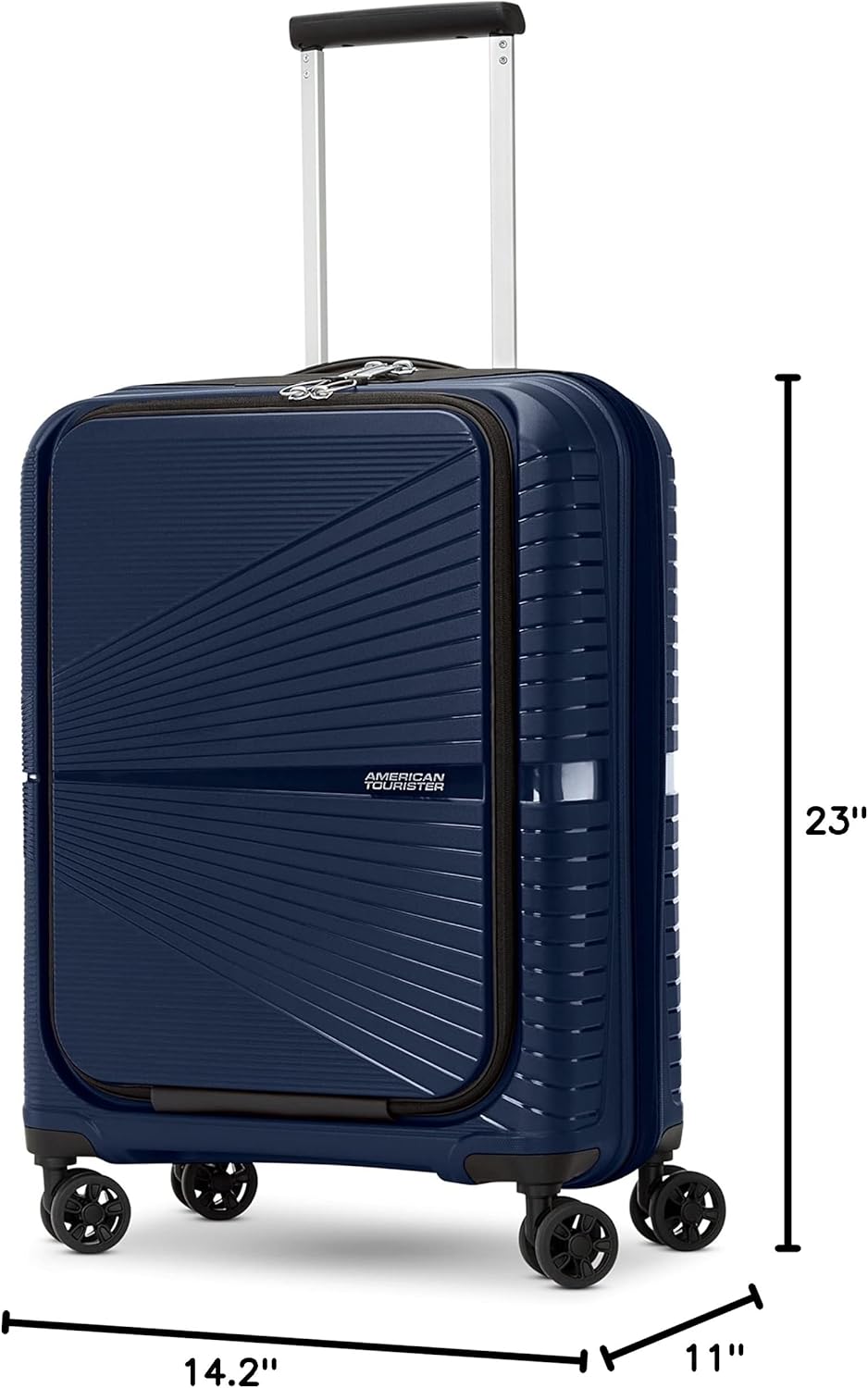 Airconic Hardside Expandable Luggage with Spinner Wheels, Navy Blue, Carry-On 20-Inch