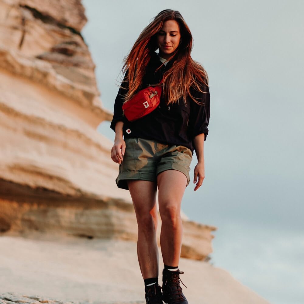 Fjällräven High Coast Hip Fanny Pack – Waterproof – Multiple Pockets – Reflective Fox Patch – Waist Strap Rowan Red One Size One Size