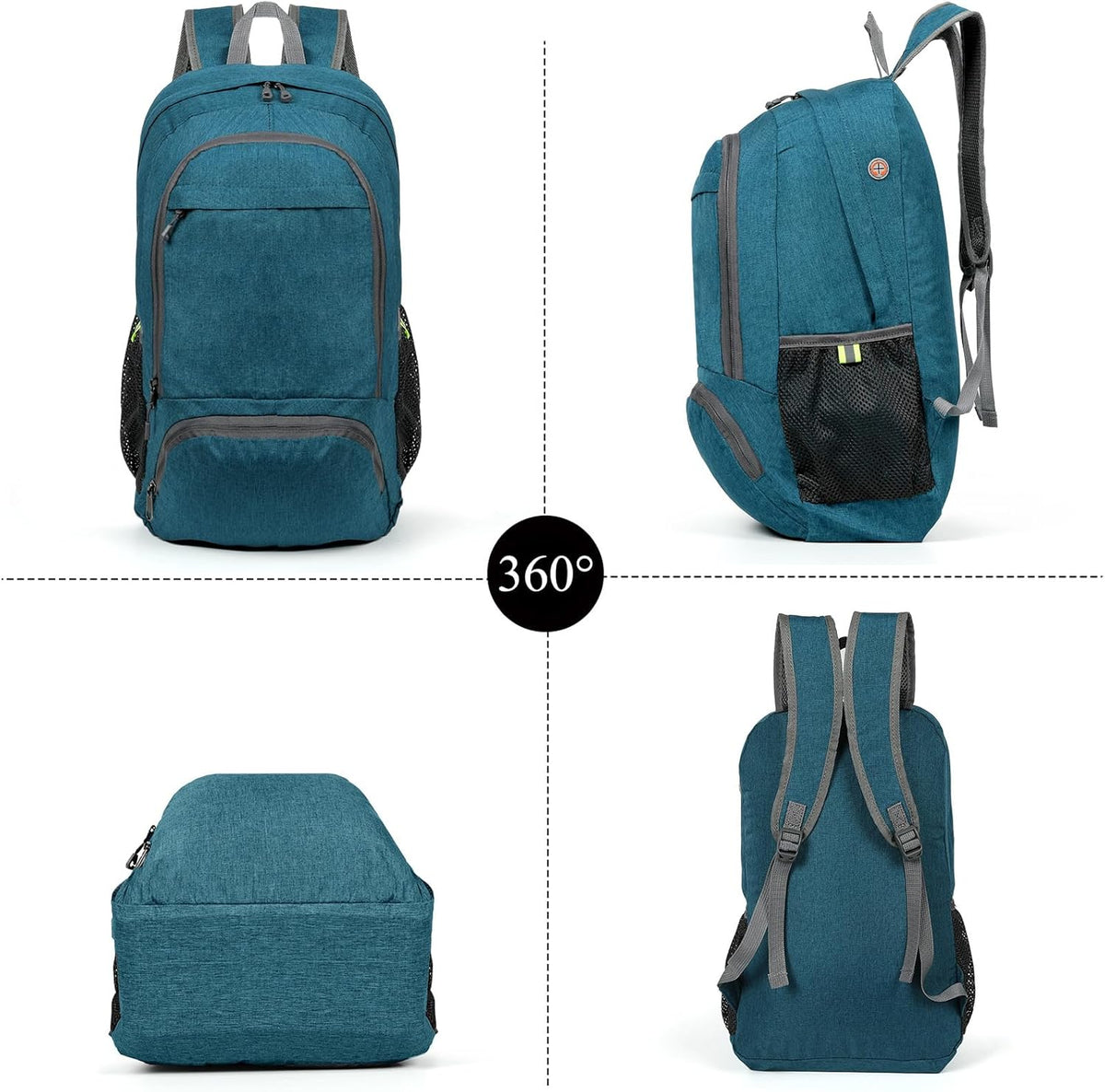 TANTOMI Ultra Lightweight Packable Backpack 25L - Foldable Hiking Daypack for Travel, Durable Camping Sports Bag & Carry On Essentials - Teal Blue