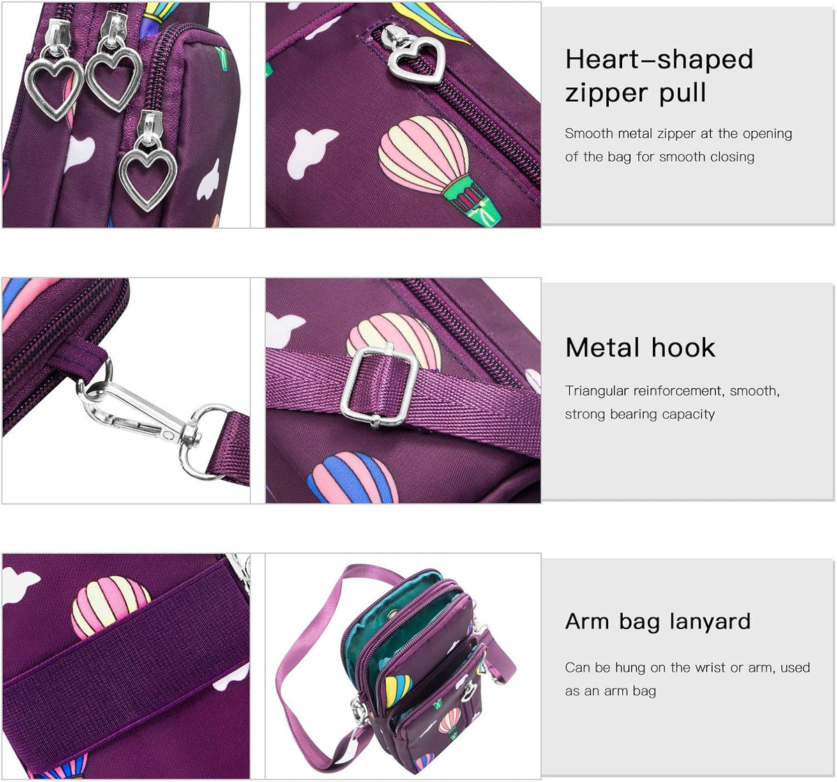 Lightweight Small Crossbody bags Cell Phone Purses Travel Pouch Shoulder Bag for Women - Colors A