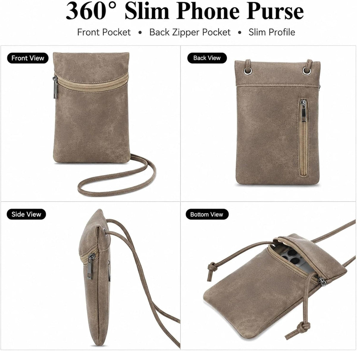 Small Crossbody Women Cell Phone Purse Wallet Bag With Shoulder Strap - Colors A