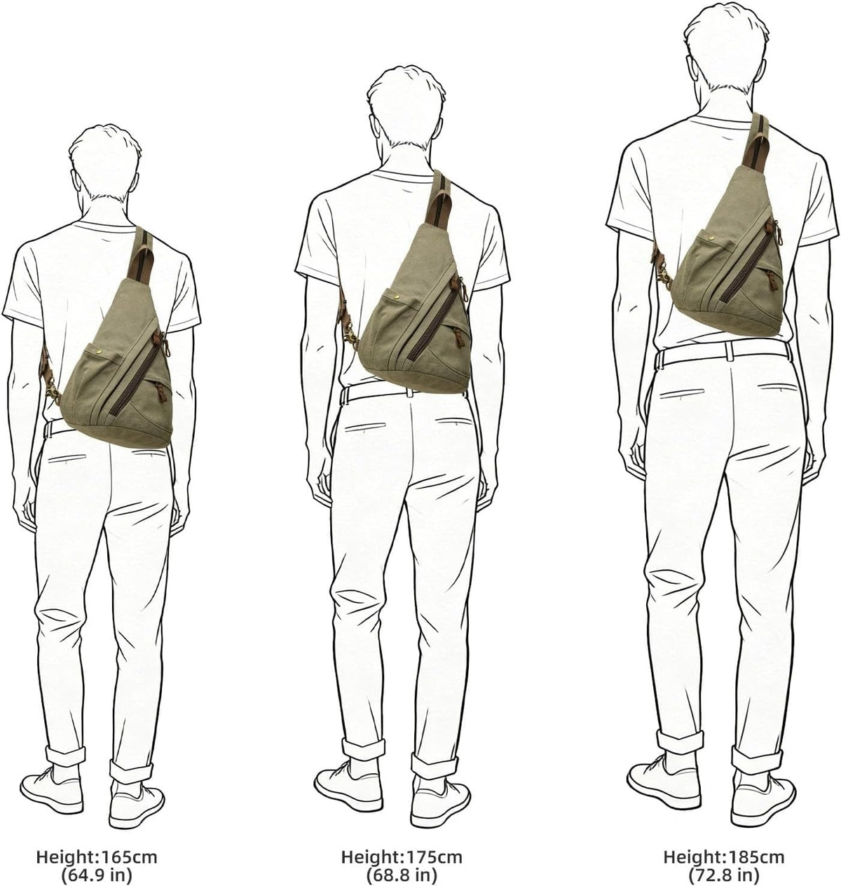 Canvas Sling Bag - Small Crossbody Backpack Shoulder Casual Daypack Rucksack for Men Women