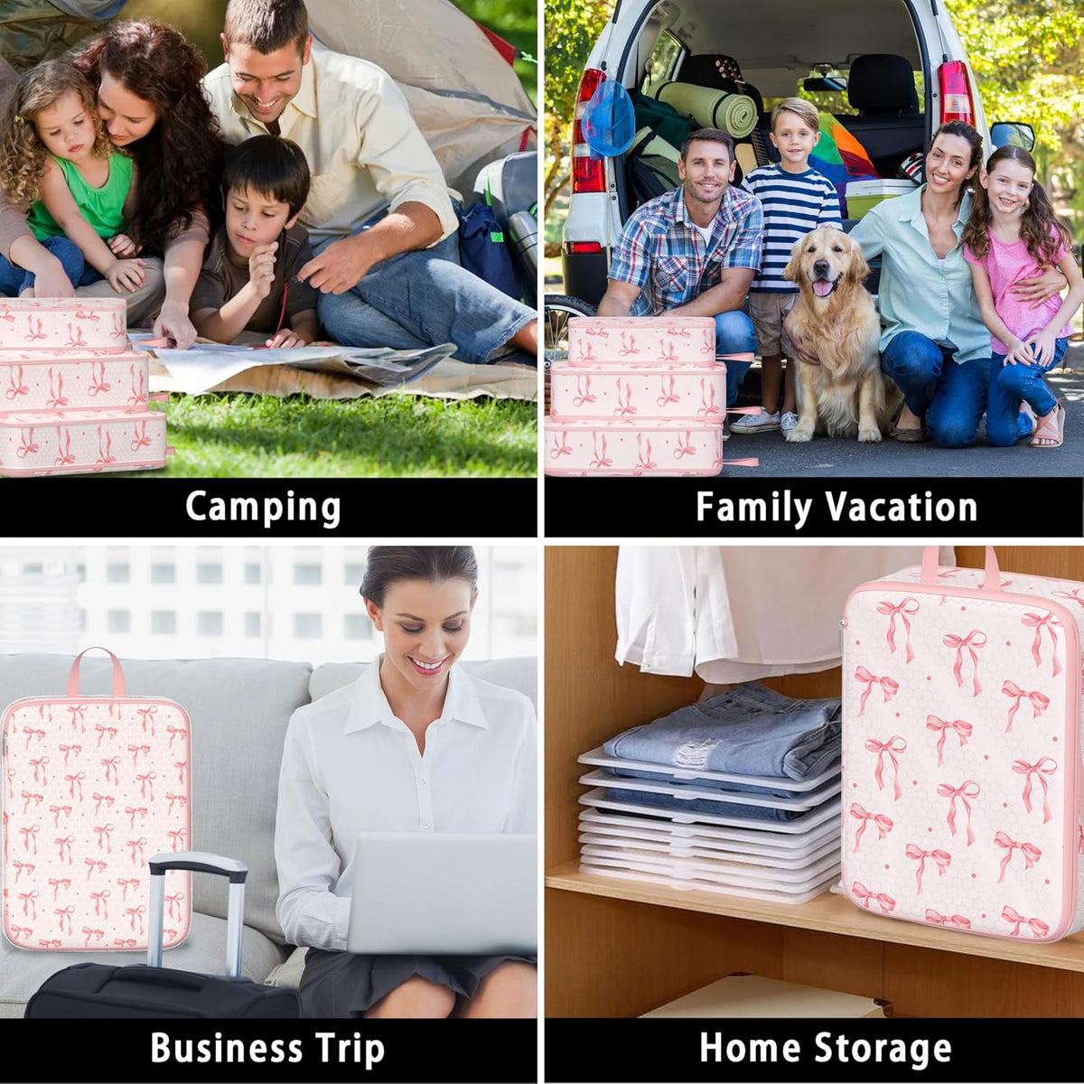 Compression Packing Cubes for Travel, 6 Set National Park Luggage Organizers, Lightweight Waterproof Expandable/Compression Bags Smell Proof Travel Packing Cubes for Suitcases