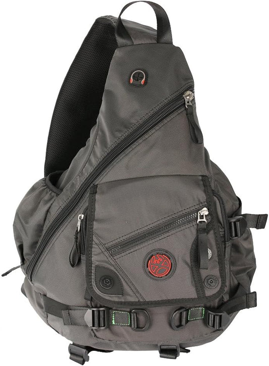 Large Sling Bag Laptop Backpack Cross Body Messenger Bag Shoulder Travel Rucksack (A-Black)