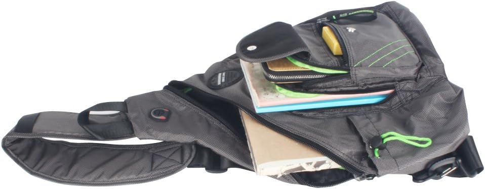 Large Sling Bag Laptop Backpack Cross Body Messenger Bag Shoulder Travel Rucksack (A-Black)
