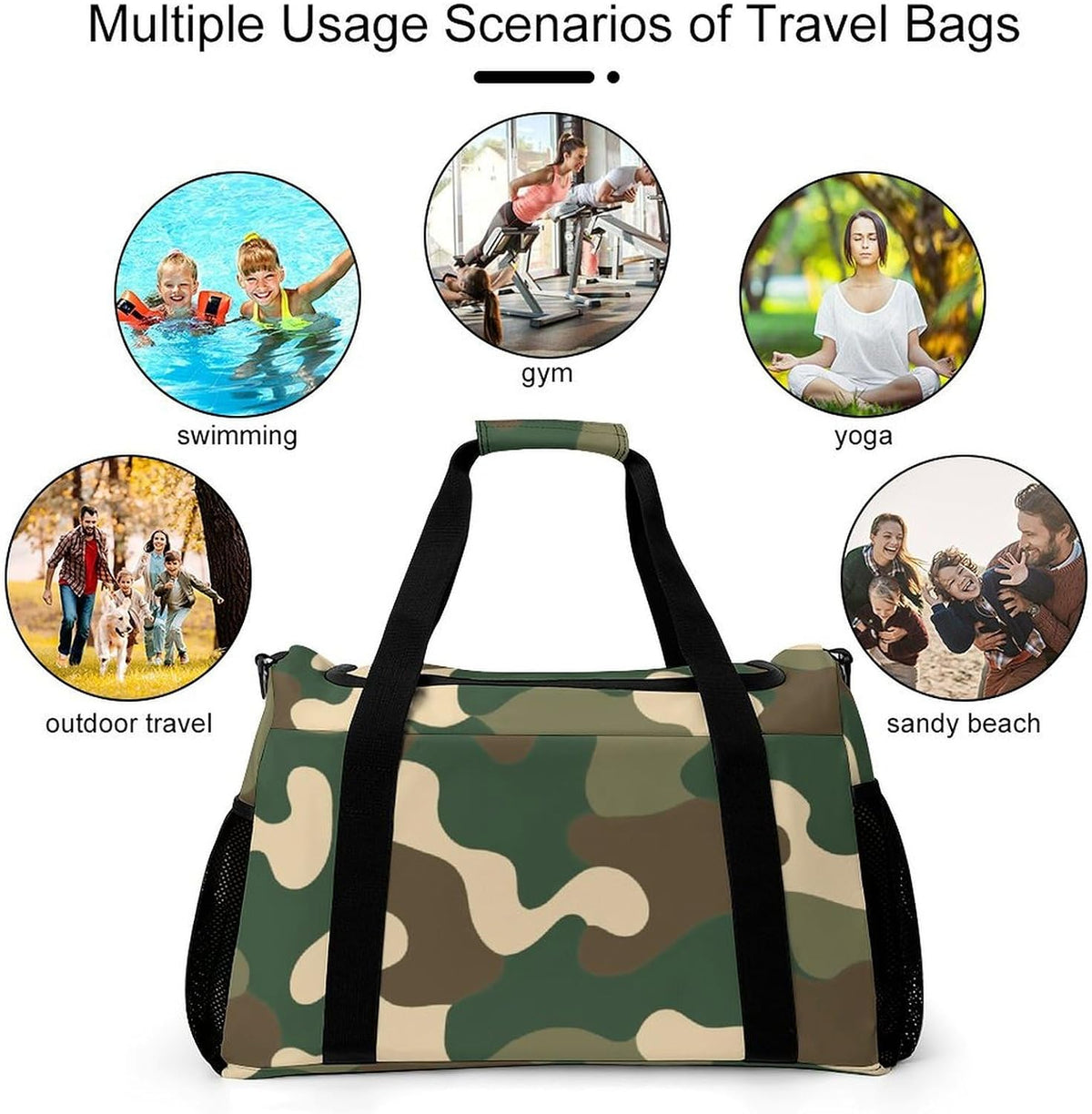 Gym Travel Bag Sports Duffel Simple Weekender Overnight Bag Men Women Workout Short Trip