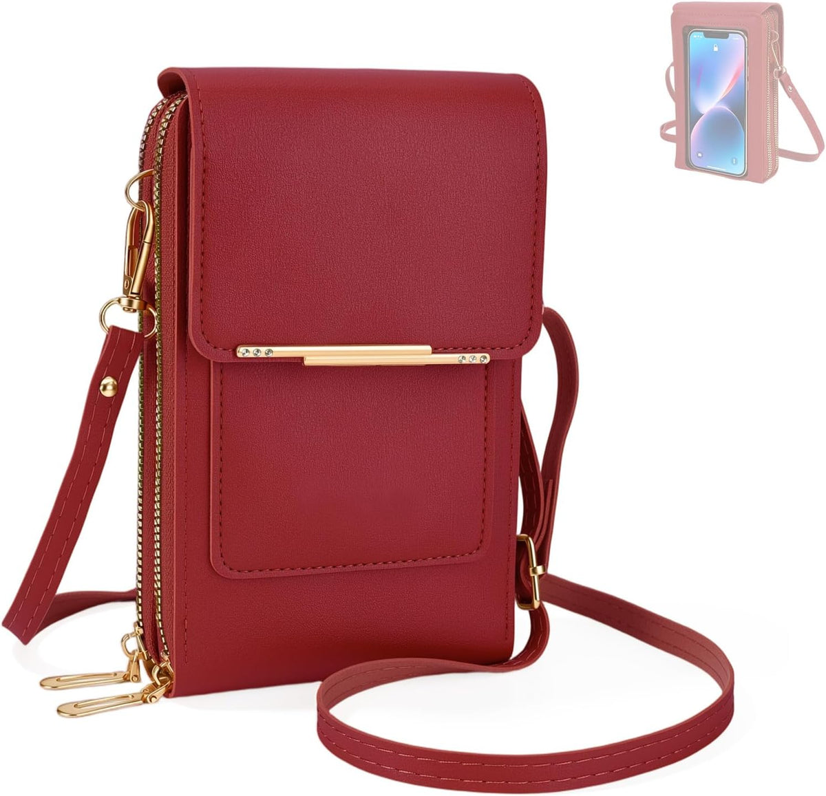 Touchscreen Crossbody Phone Purse for Women,Cell Phone Crossbody Bag,Blocking Cell Phone Wallet Purse,Crossbody Purse Bag