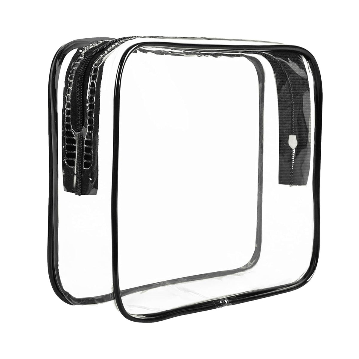 Clear Travel Toiletry Bag TSA Approved Size Makeup Cosmetic Bag Portable Waterproof Transparent Pouch Storage, Black