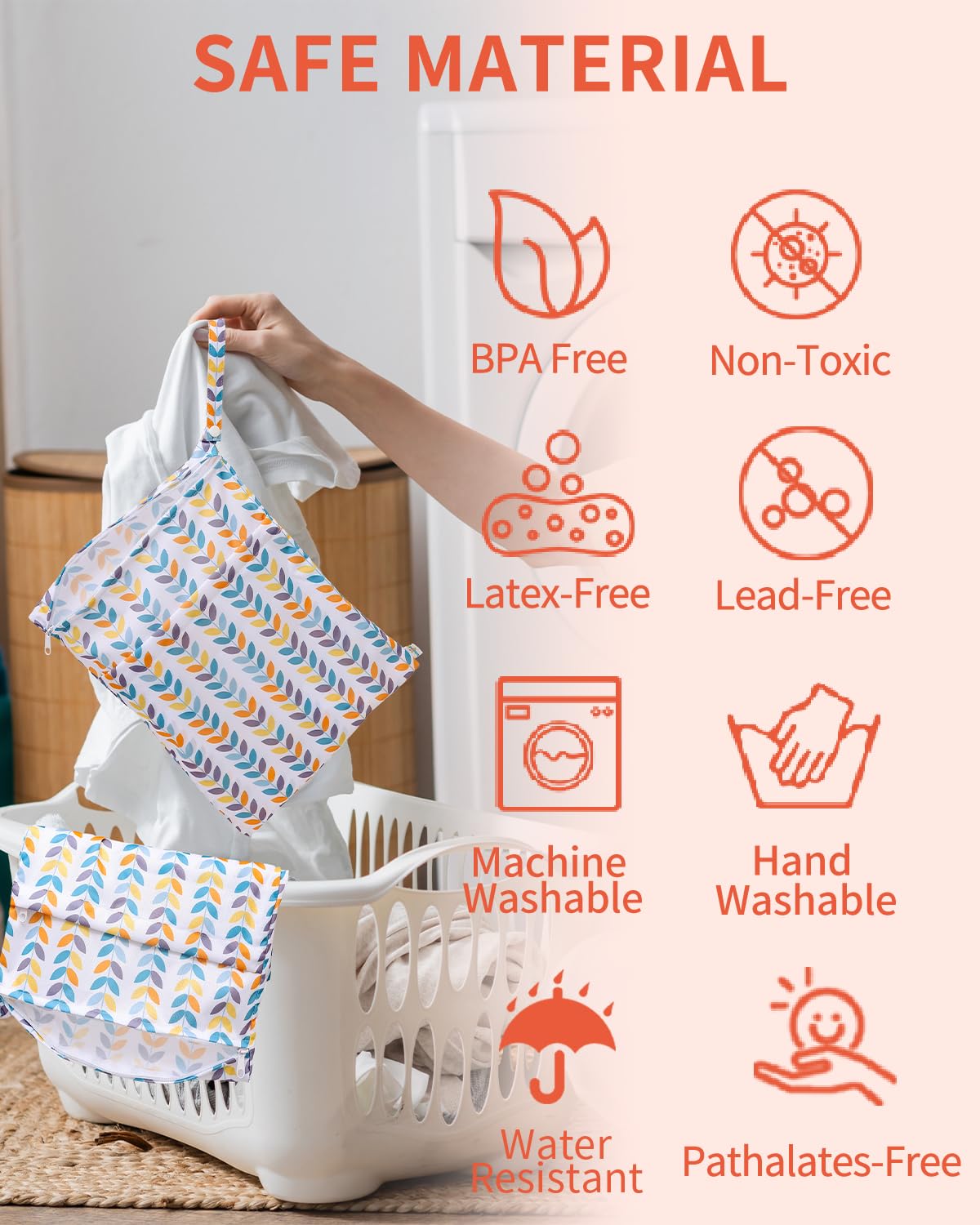 Wet Dry Bags 3 Pack, Waterproof Reusable Travel Bags for Swimsuits, Baby Cloth Diapers, Beach, Pool, Gym Bag & Wet Clothes with 2 Pockets L-BWG - Colors B