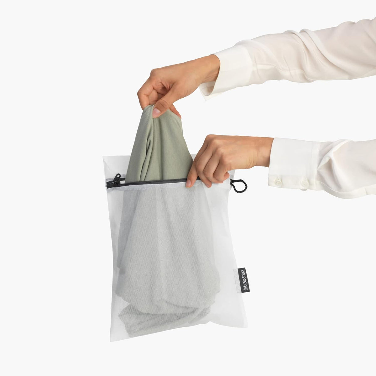 Mesh Zip Up Laundry Bra Bag (White) for Washing Machine Delicates, Organizer Travel Bags