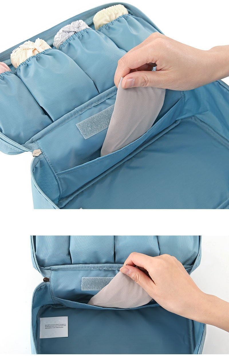 Vpang Portable Multi-Functional Socks Underwear Bra Organizer Case Travel Storage Bag Packing Cube Cosmetic Bag (Sky Blue)