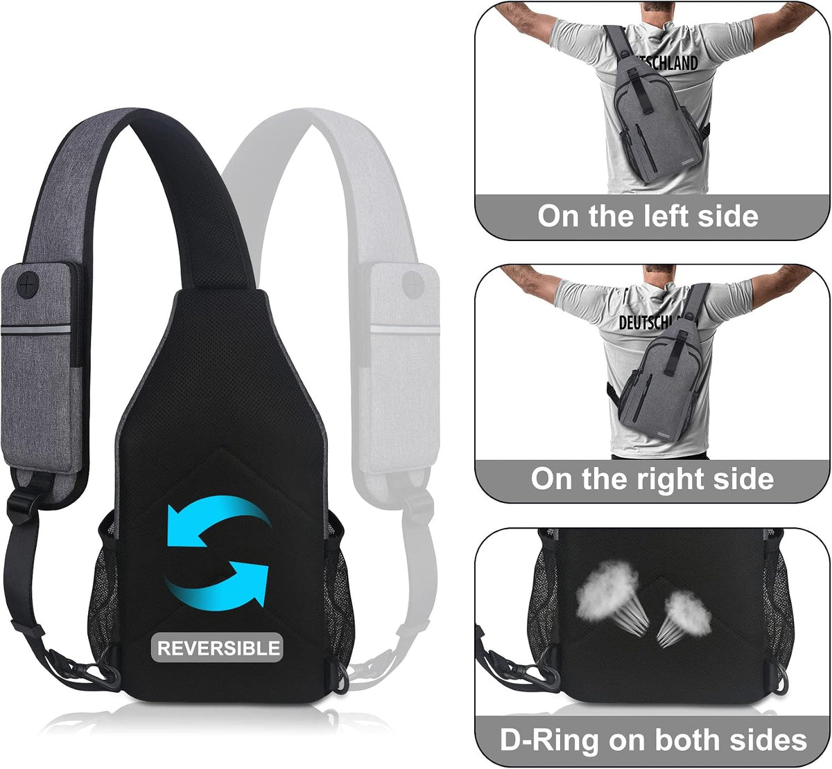Sling Bag Sling Backpack Travel Hiking Daypack Crossbody Shoulder Bag