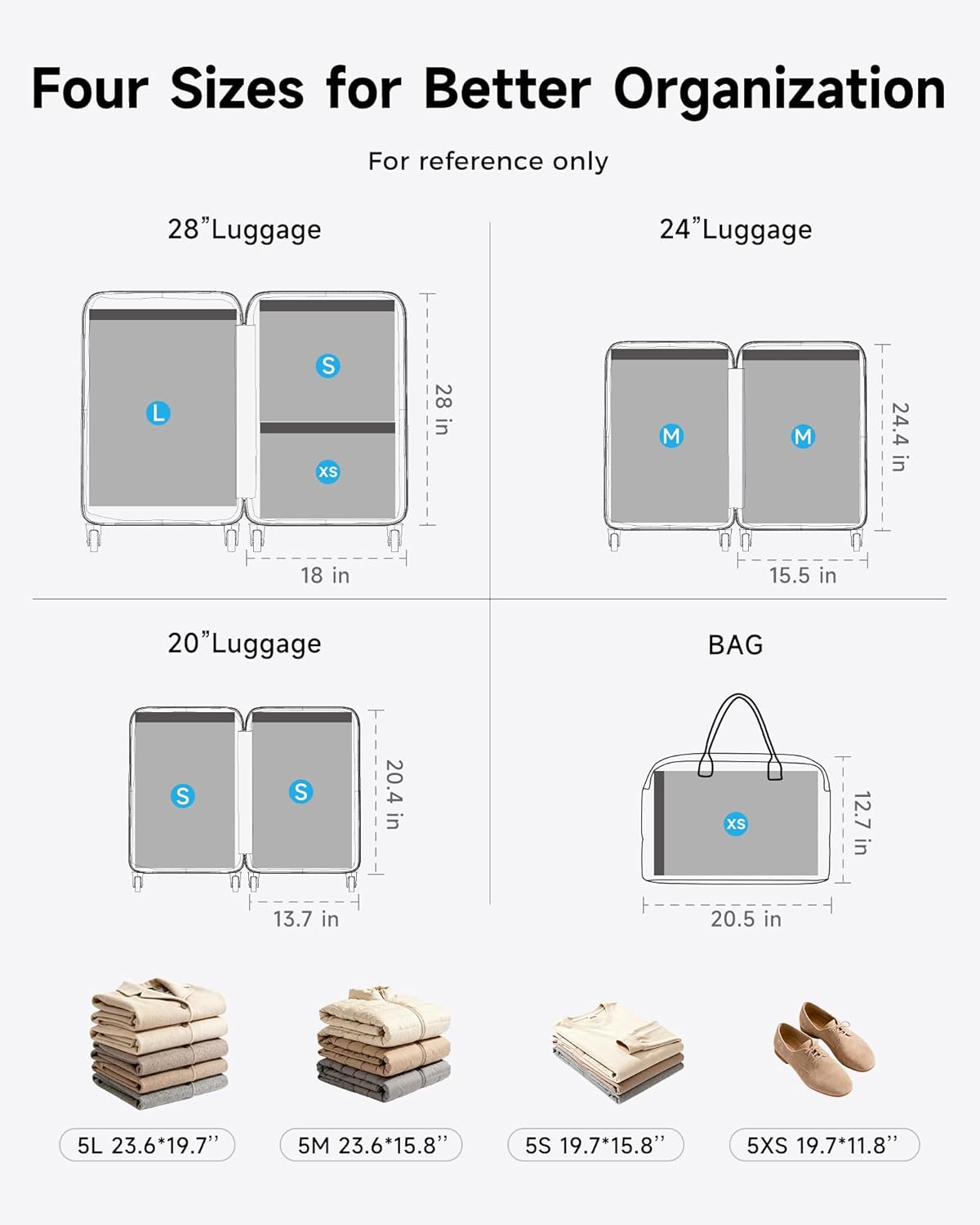 Travel Vacuum Bags with 2026 Lastest Wireless Pump, 8 Pack-4 Sizes Space Saver Vacuum Storage Bags for Luggage and Suitcase, Compression Bags for Packing, Vacuum Seal Bags for Clothing Travel