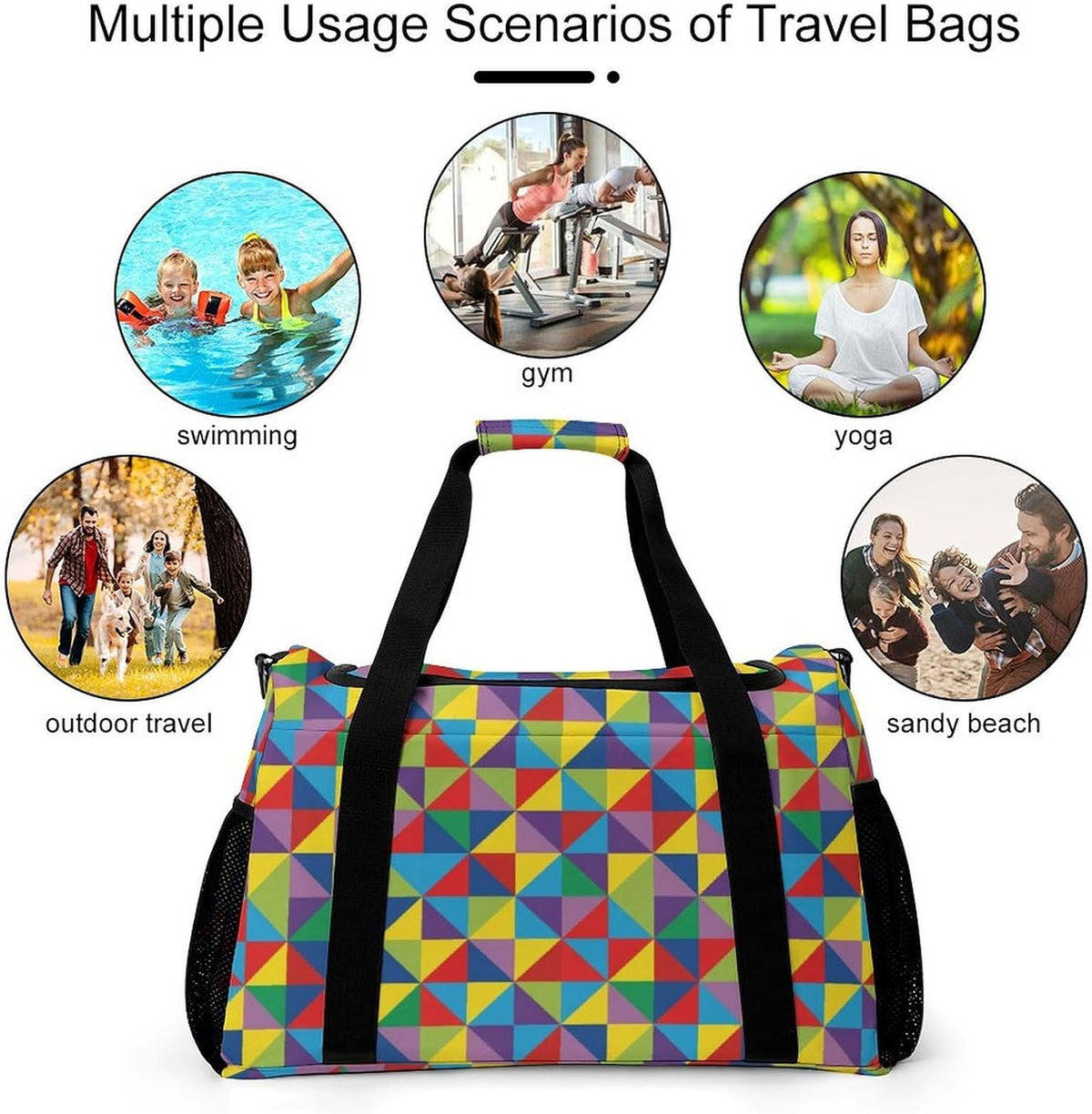 Gym Travel Bag Sports Duffel Simple Weekender Overnight Bag Men Women Workout Short Trip