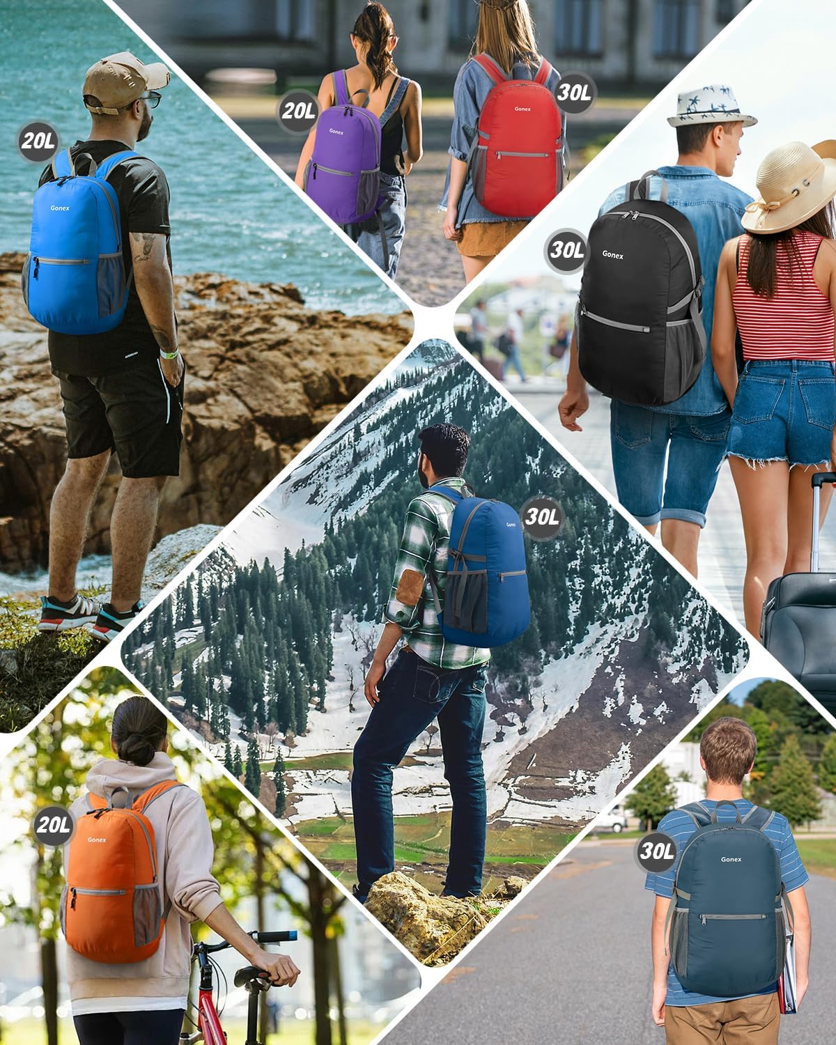 Ultra Lightweight Packable Backpack, Handy Foldable Daypack for Camping Outdoor Travel Cycling Backpacking