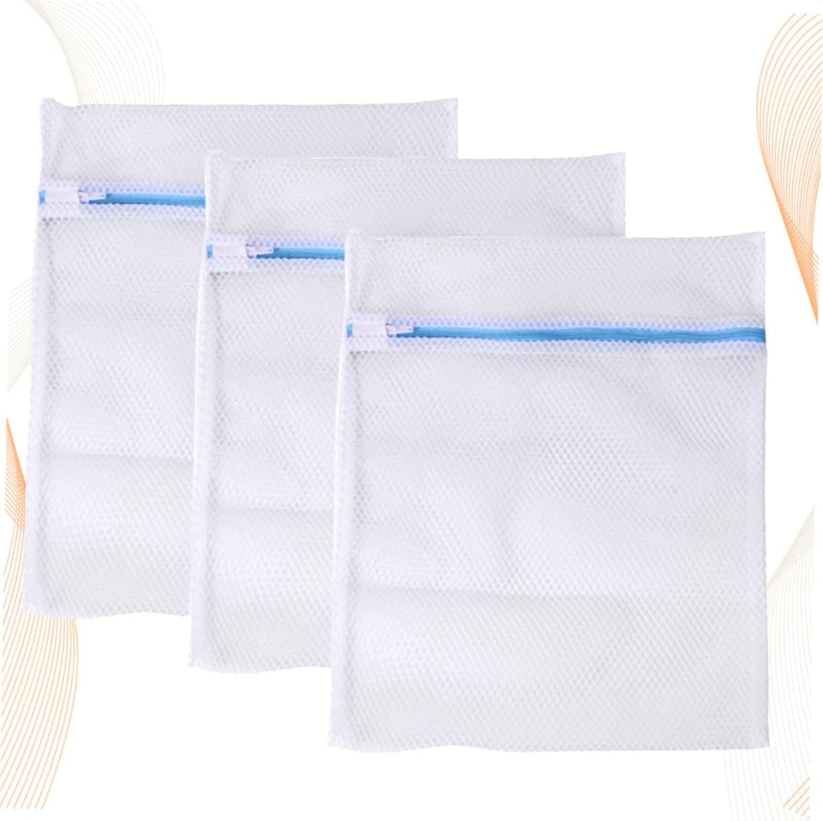 3pcs Polyester Washing Bag for Underwear and Lingerie Fine Mesh Wash Protect Bag for Washing Machine Use Random Zipper Color