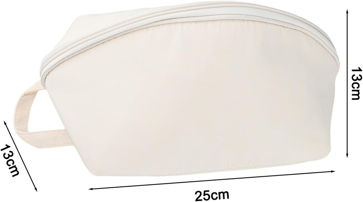 Underwear Storage Bag with Compartments for Bras Socks Travel Organizer, Portable Memory Cloth Case for Home Dorm, White, 9.8x5.1x5.1 Inch(A)