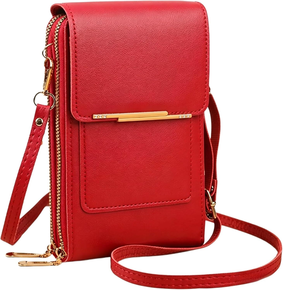 Touchscreen Crossbody Phone Purse for Women, Small Anti-Theft Leather Messenger Bag with RFID Blocking, Lightweight Quick