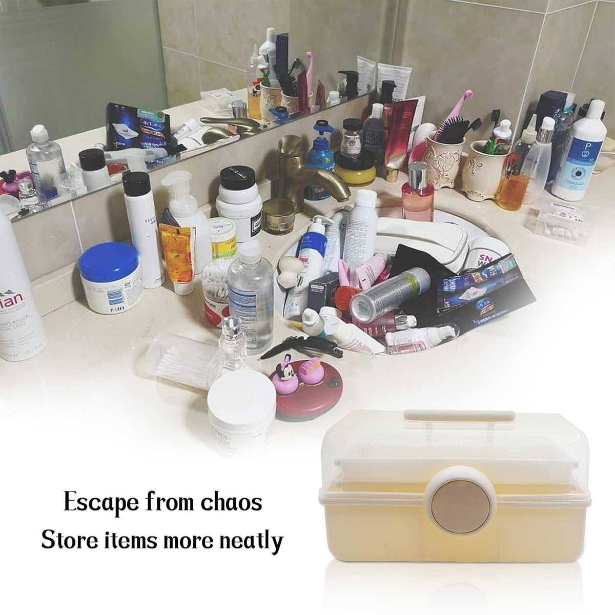 3-Tier Stackable Storage Organizer Box | Portable Multi-Use Tackle Box for Art Supplies, Makeup & Sewing Kits | Durable Design w/Adjustable Compartments (Green)