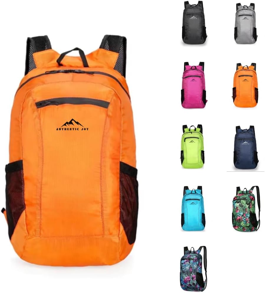 Authentic Joy 20L Water Resistant Lightweight Hiking Daypack, Packable Backpack, Multiple Colors (Green)
