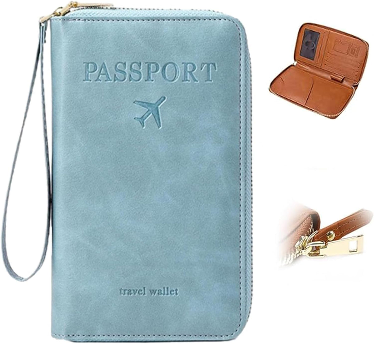 Multi-Functional RFID Passport Holder, Passport Wallet, Anti-Theft Protective Case Travel Wallet for Women Men