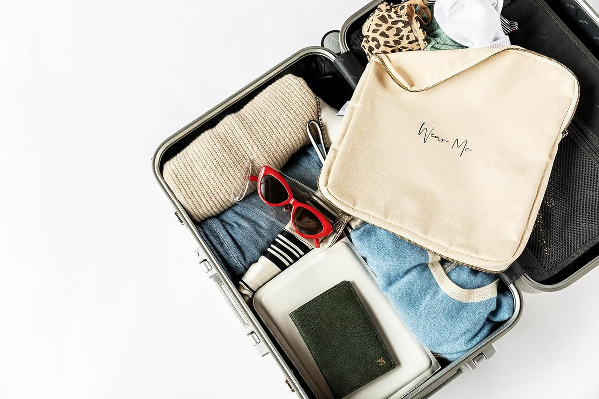 Two-Sided Travel Laundry Bag/Packing Cube for Travel (NATURAL)