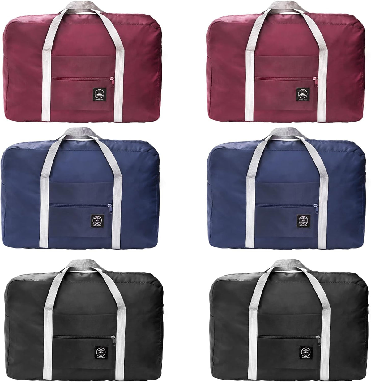 6 Pcs Foldable Travel Duffel Bags, Waterproof Weekender Overnight Tote Bags Personal Item Bag Lightweight Carry-on Luggage Bags for Sports, Gym, Outing, Vacation