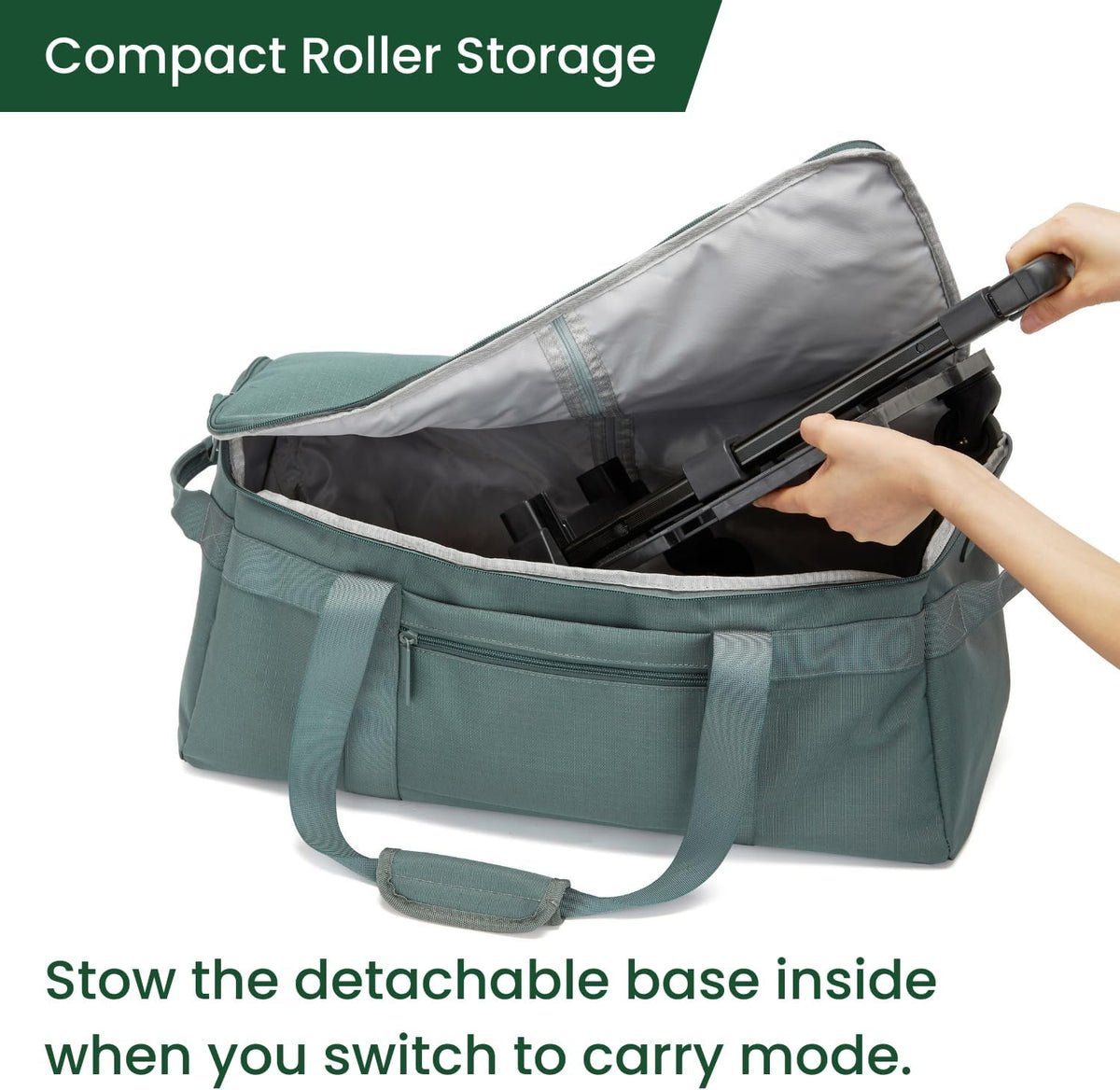 Convertible Travel Bag for Women, 60L Weekender Garment Duffel Carry-On with Shoe Compartment, Trolley Sleeve, Durable Water-Resistant Overnight Bag (Roller Edition, Beige)