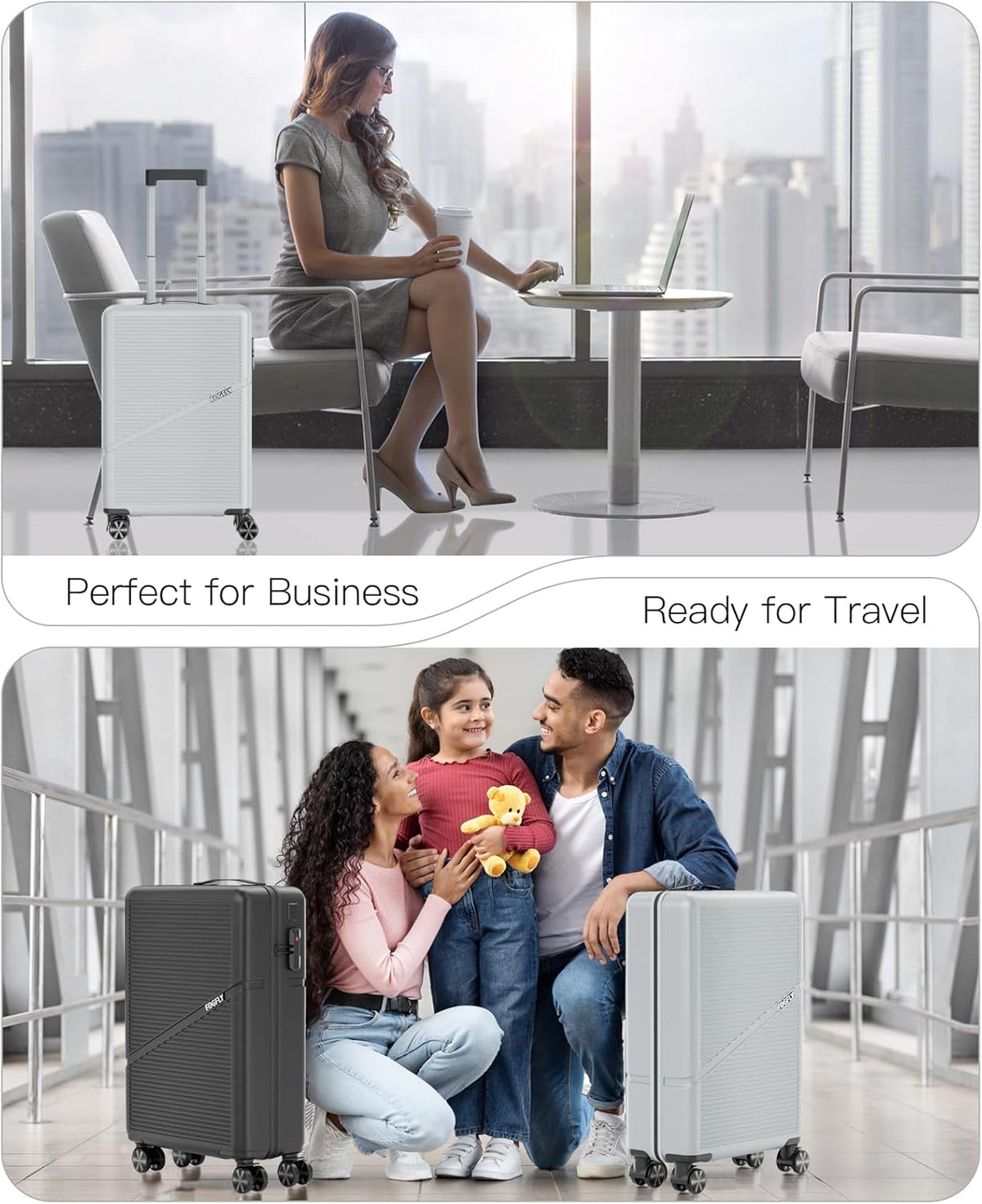 Carry On Luggage Airline Approved 20 Inch Hardside Suitcase with Spinner Wheels, Lightweight PC Rolling Luggage with TSA Lock & USB Charging Port for Travel