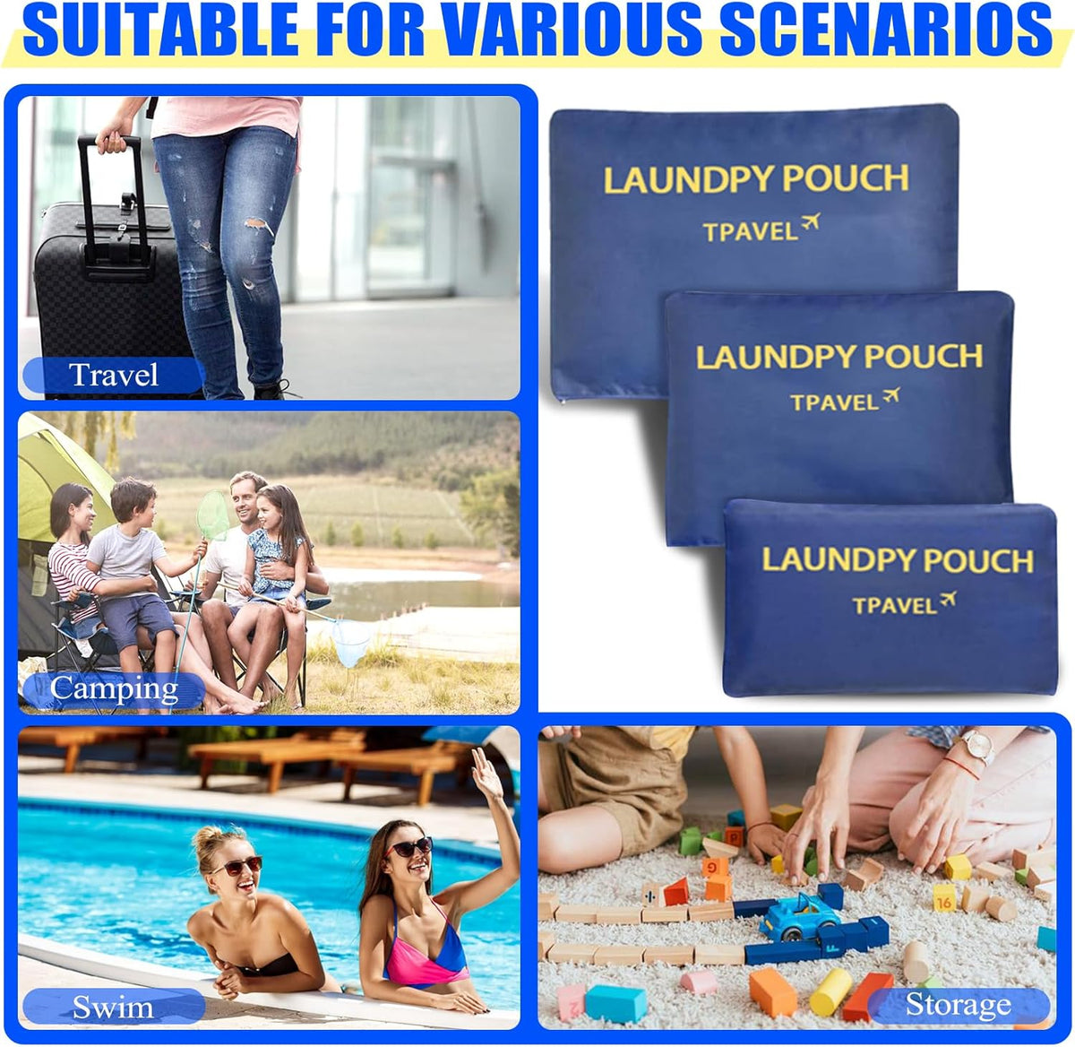 Packing Cubes Travel Essentials for Carry on Luggage Organizers Suitcase Travel Accessories (Navy Blue)