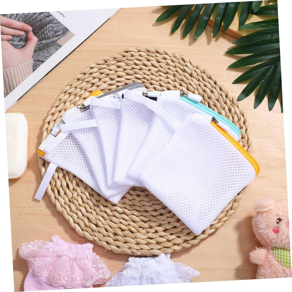 6pcs Mesh Laundry Bags Set for Washing Machine Protect Delicate Garments Travel Organizer Multi-functional Storage for Clothes and Underwear