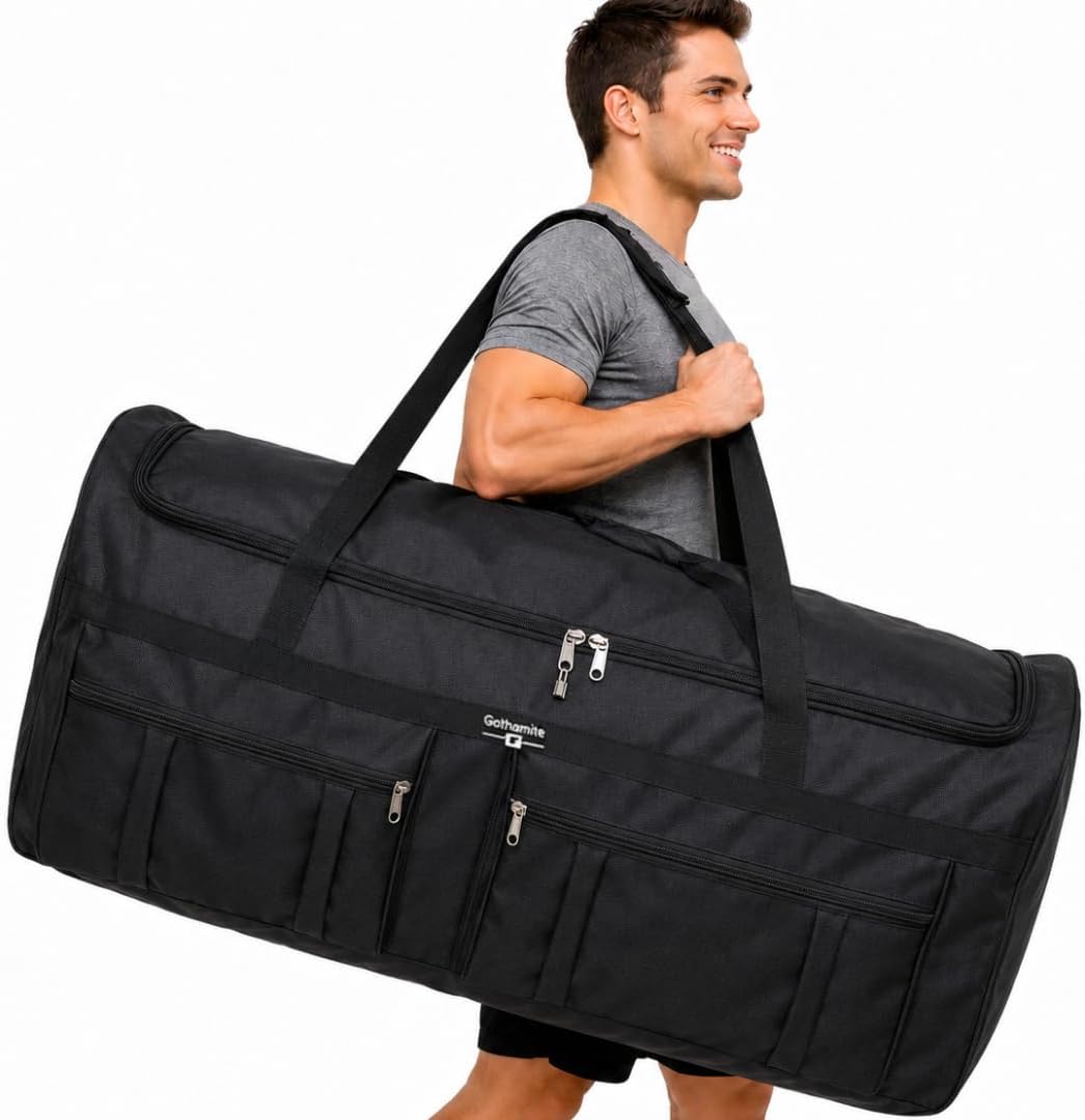 46-inch Rolling Duffle Bag with Wheels, XL Duffle Bag With Rollers, Heavy Duty Oversized Storage Bag