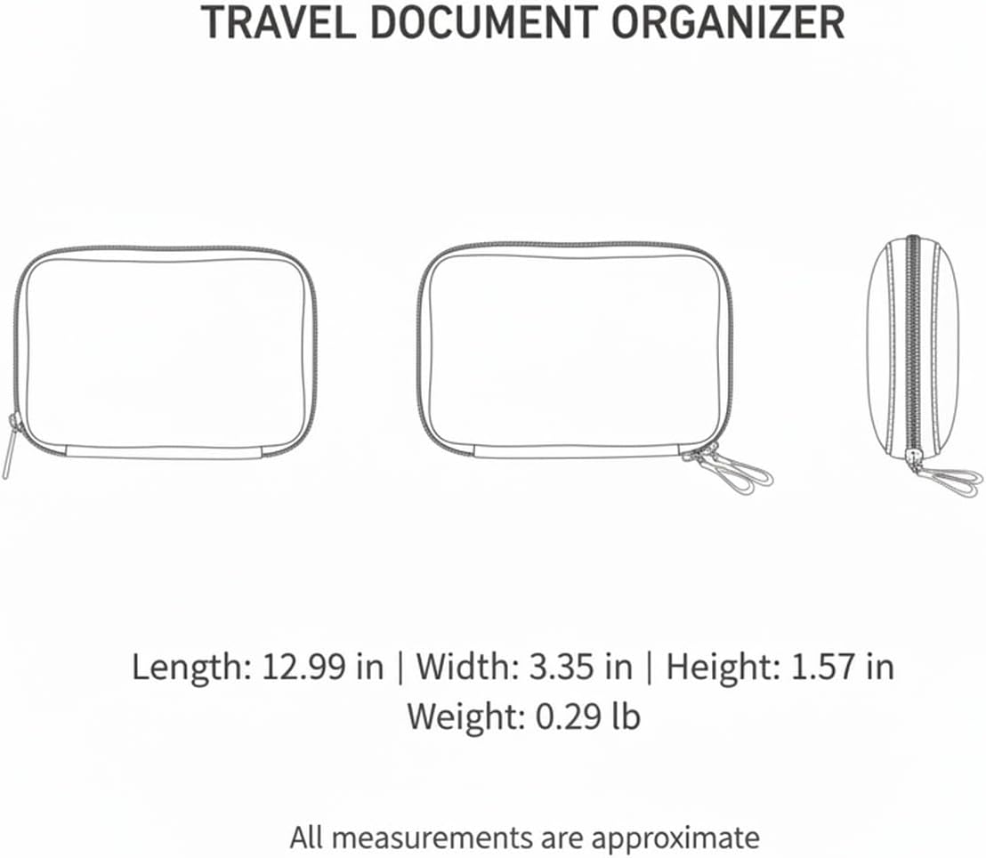 Travel Document Organizer, Nylon Passport Wallet for Checkpoints, Compact Folder for Tickets and Visas (1 PC)