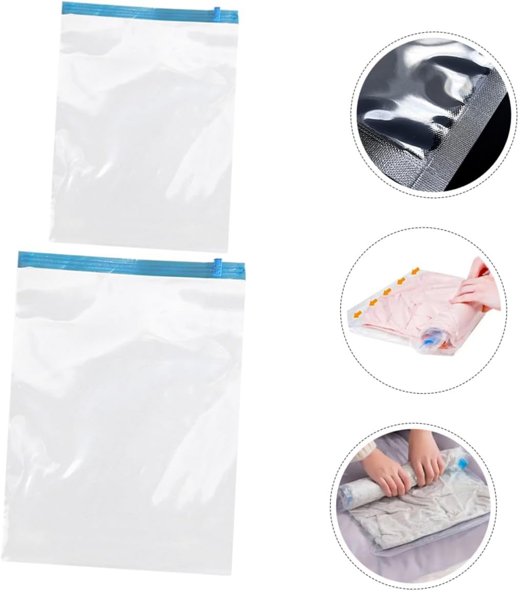 12pcs Roll-up Vacuum Compression Bags for Clothing Storage, Reusable Airtight Space Saver Bags Pa+pe Material, Suitable for Travel Luggage and Home Organization