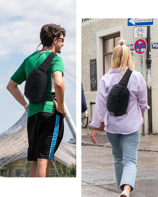 Small Crossbody Sling Backpack: RFID Blocking Anti Theft Sling Bag Travel Daypack Man Woman
