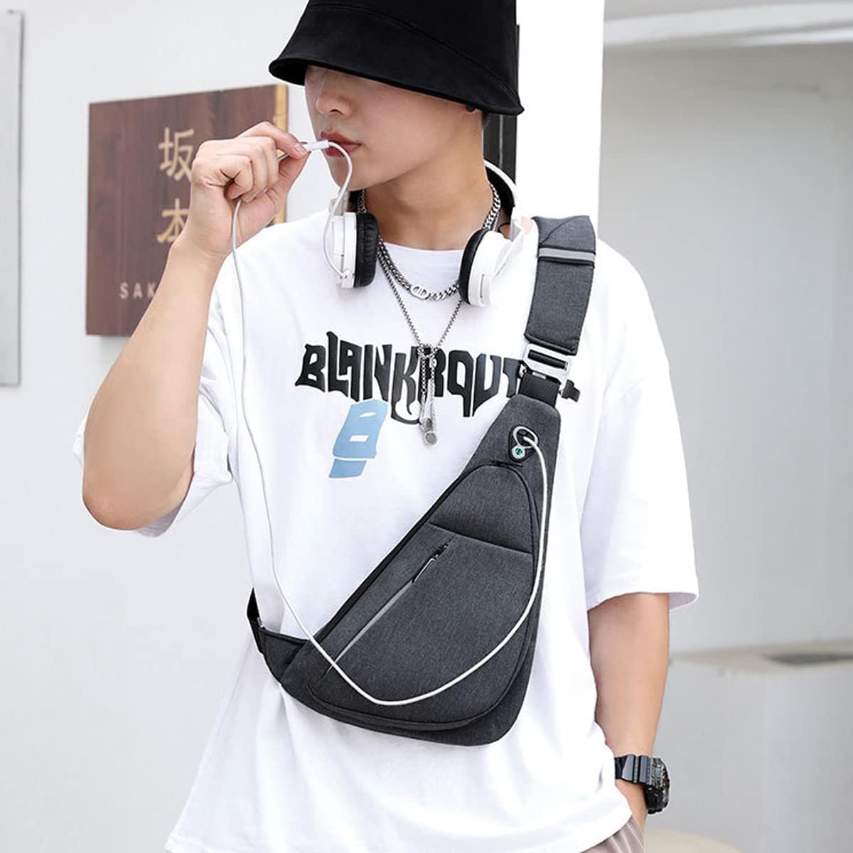 Sling Bag Small Waterproof Shoulder Backpack For Travel Hiking Anti-Thief Crossbody Chest Daypack Personal Pocket Bag