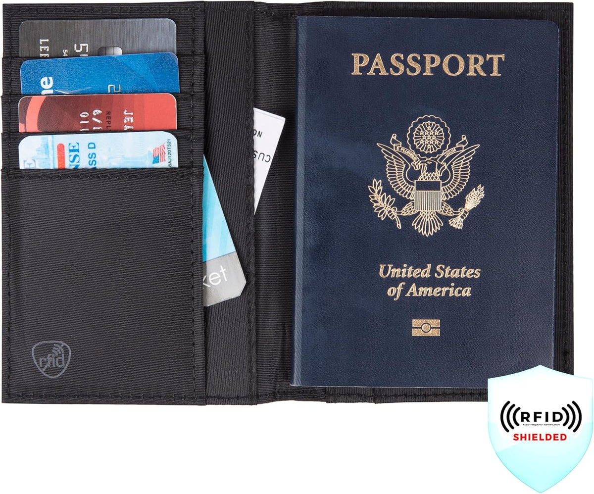 Rfid Blocking Passport Case Travel Wallet, Gray