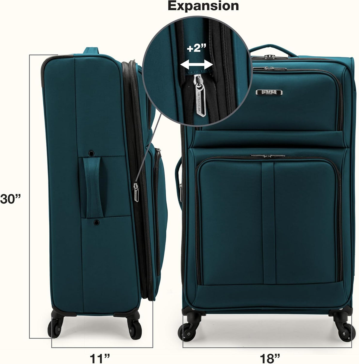 Anzio Softside Expandable Spinner Luggage, Burgundy, Carry-on 22-Inch