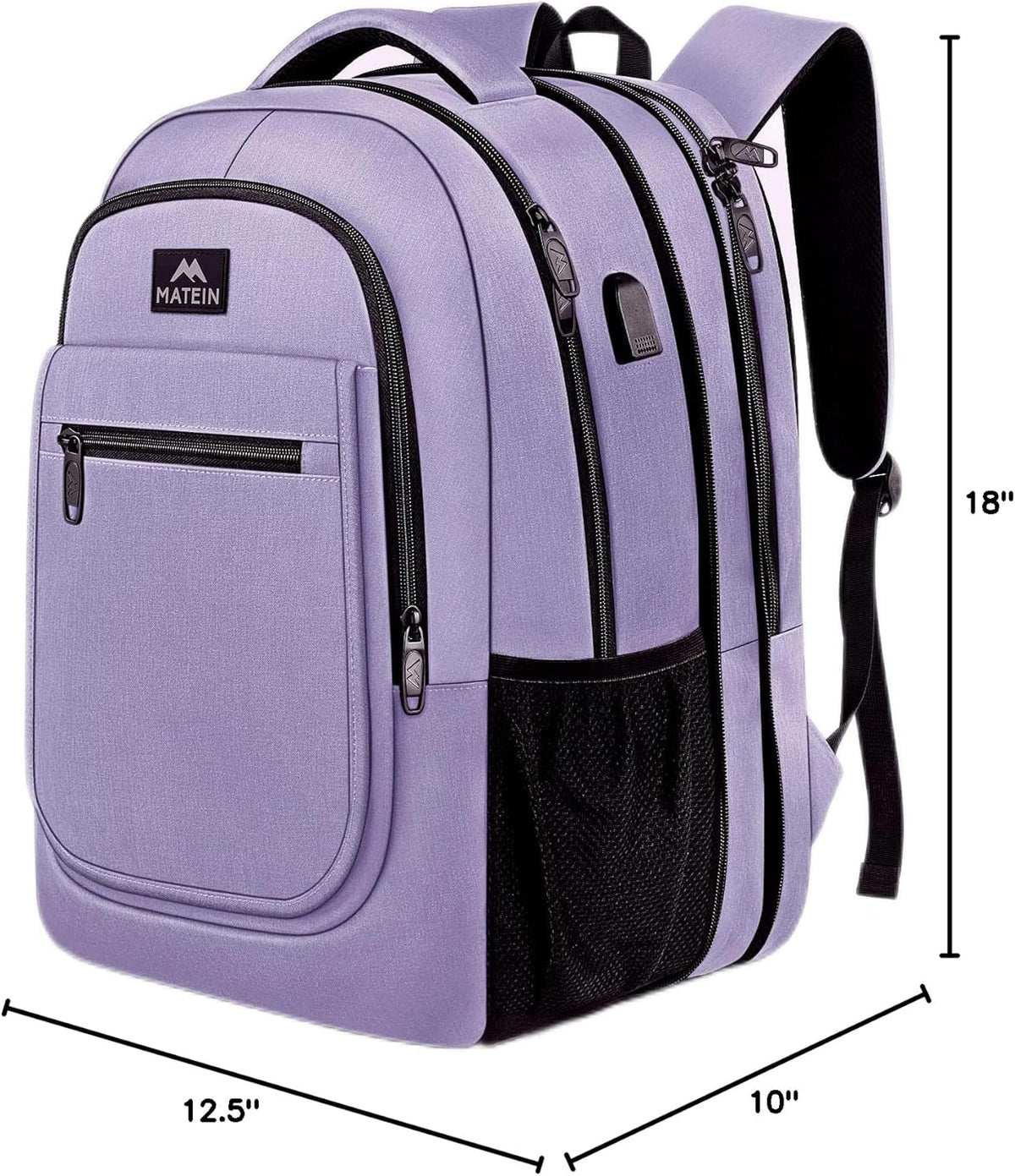 Travel Backpack for Women, Expandable 15.6 inch Laptop Backpack | Anti Theft Computer Bag, Water Resistant Material, 29.5 - 36.8L, College, Business, Gift for Adults, Light Purple
