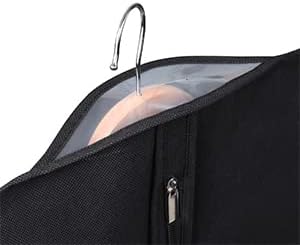 Garment Bags for Travel 54" Tri-fold Garment Bag for Dresses Long Suit Bags Dress Bags for Closet Storage Hanging Clothes for Suit Coats Tuxedos Dresses with 4 Big Pockets, Black