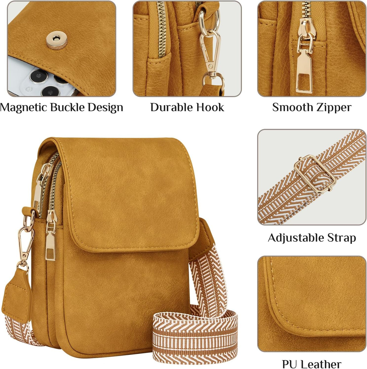Fashion Small Crossbody Bags for Women Trendy Designer Cell Phone Purses Wallets with Card Holder Anti Theft Travel